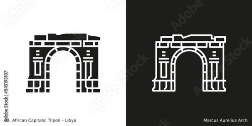 Marcus Aurelius Arch Icon. Landmark building of Tripoli, the capital city of Libya photo