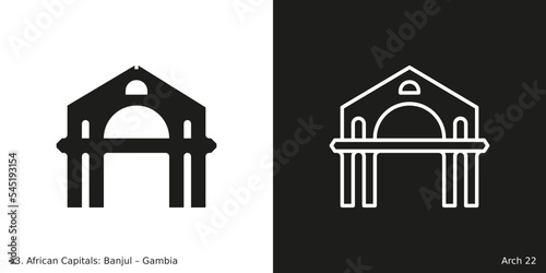 Arch 22 Icon. Landmark building of Banjul, the capital city of Gambia