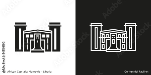 Centennial Pavilion Icon. Landmark building of Monrovia, the capital city of Liberia