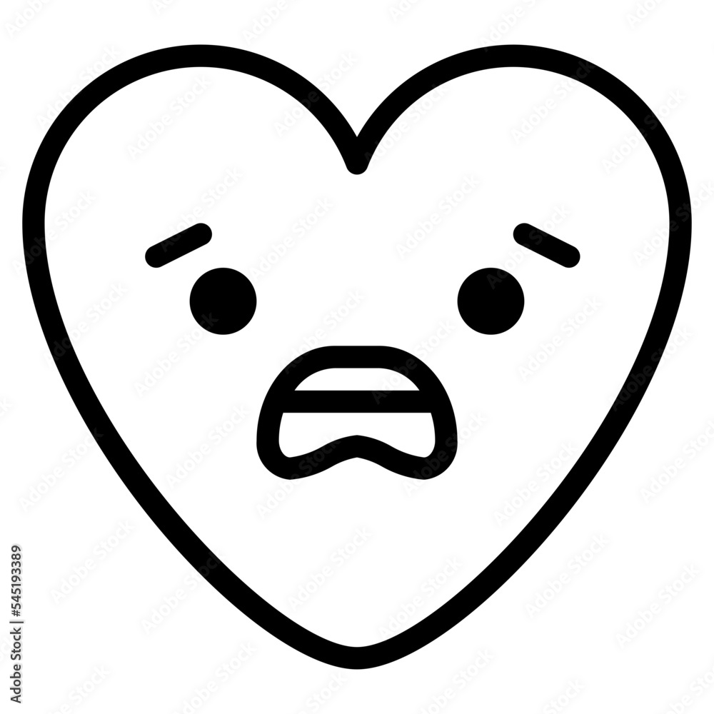 fear confused worry emoji heart icon fear confused worry emoji heart icon