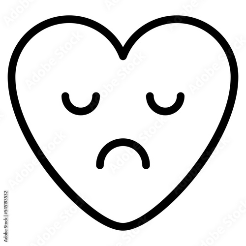 sad unhappy mood emoji heart icon