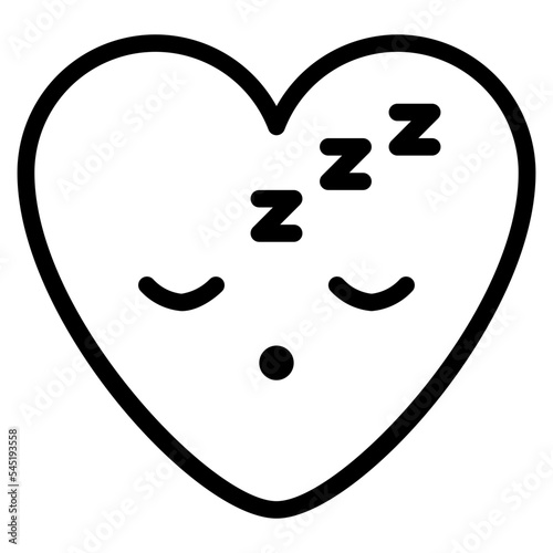 sleepy closed calm emoji heart icon