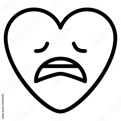 tired disapponted sad emoji heart icon