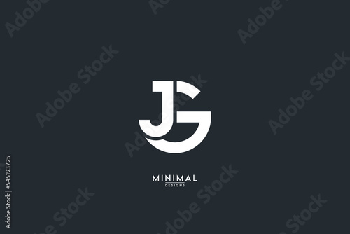 Alphabet GJ, JG letter logo design template vector illustration