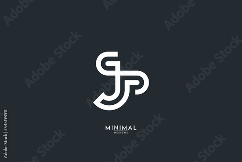 Alphabet SJ, JS letter logo design template vector illustration.