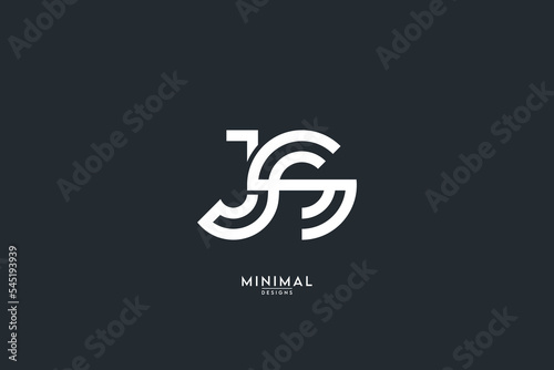 Alphabet SJ, JS letter logo design template vector illustration.
