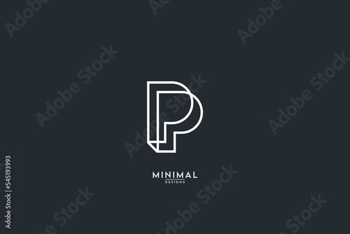 Alphabet letter P, PP icon logo vector. photo