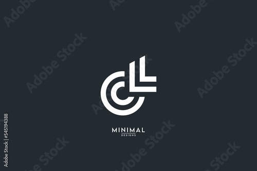 Initial based creative and minimal CL Logo. LC letter monogram icon symbol.