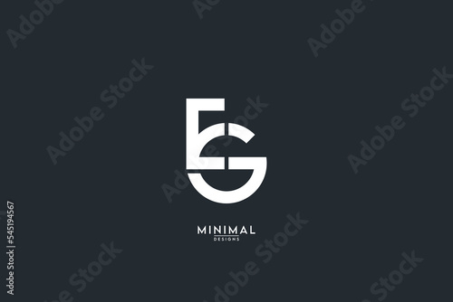 Alphabet letter EG, GE icon logo vector. photo