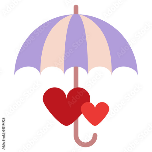 umbella couple rain romance icon