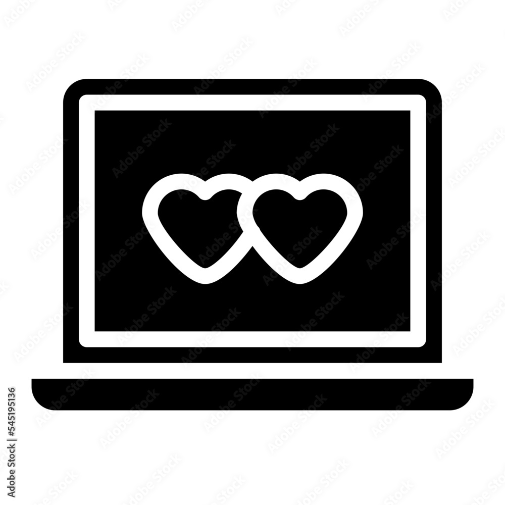 computer matching love romance icon computer matching love romance icon