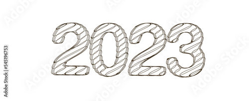 Typography design of 2023 with welcome 2023 concept design.