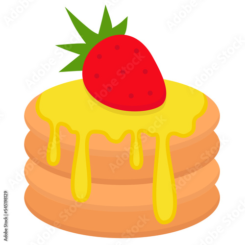Pancake with strawberry illustration