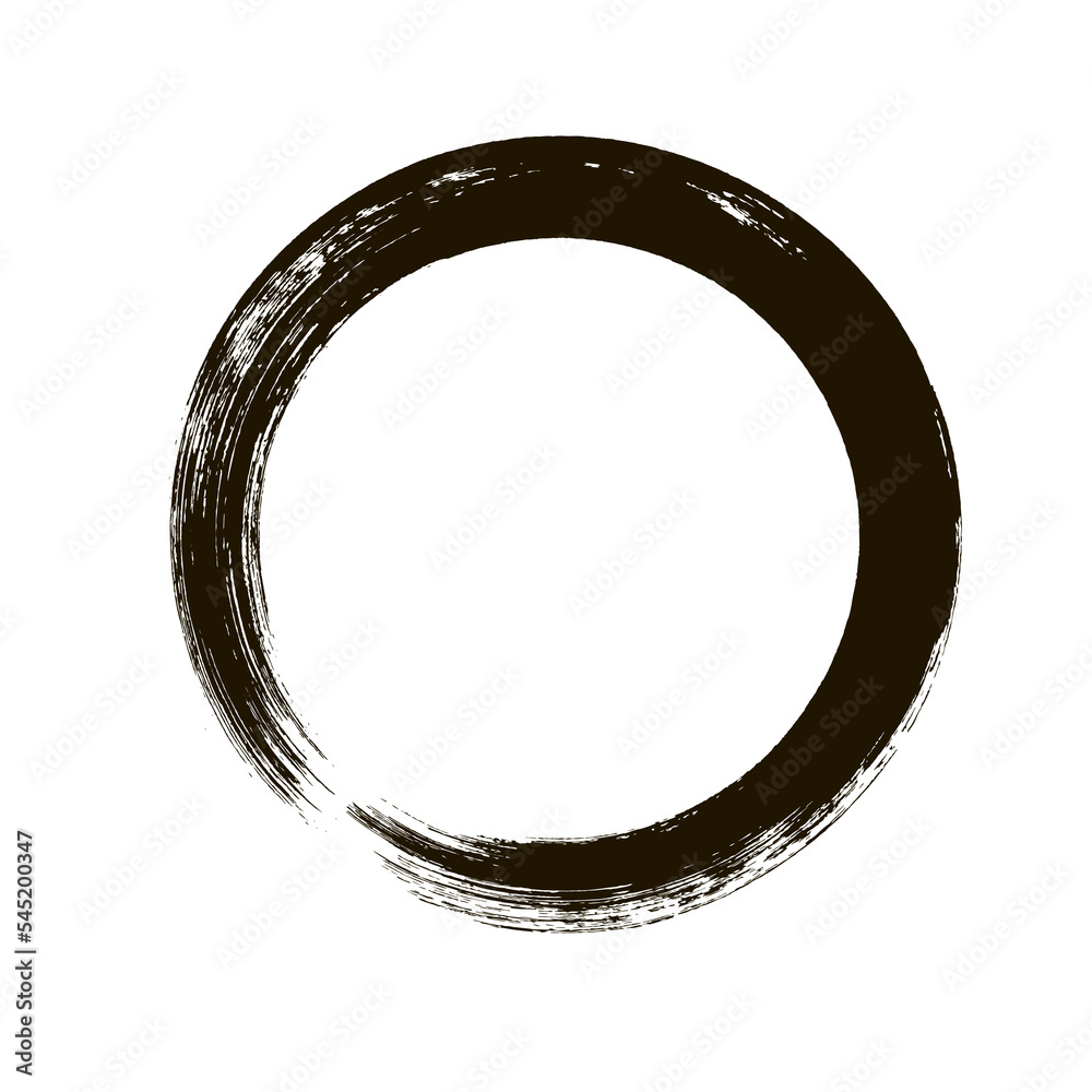 Circle ink brush stroke, black paint round frame, vector illustration. Circle ink brush stroke, black paint round frame, vector illustration.