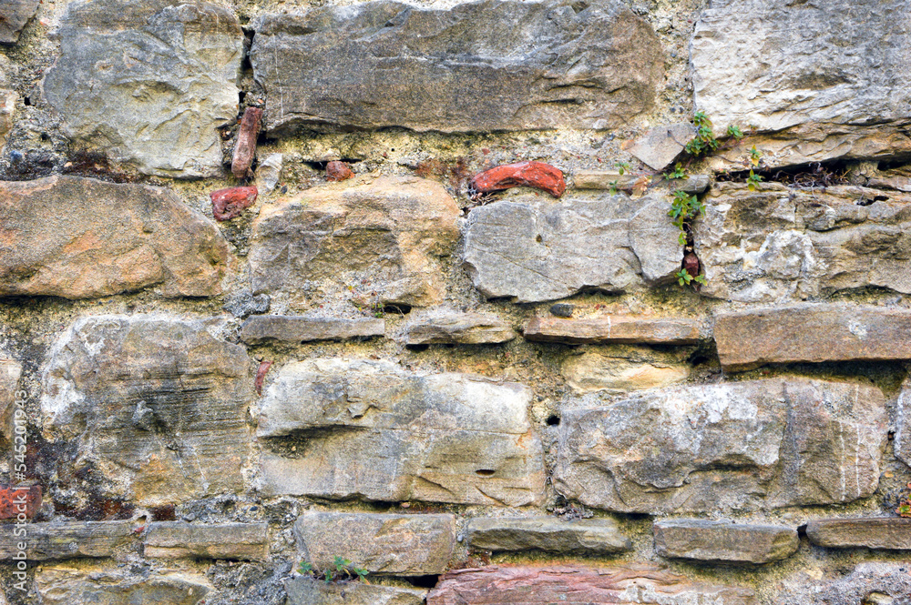 Fototapeta premium Old stone wall (close-up shot)