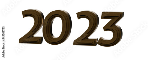 Happy New Year 2023. 3D illustration numbers isolated