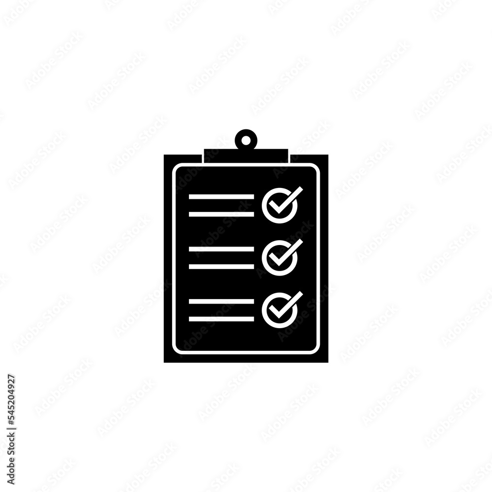Checklist clipboard icon isolated on white background Checklist clipboard icon isolated on white background