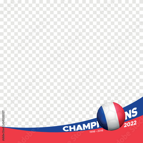 Murais de parede 2022 champions france world football championship profil picture frame fan suppo