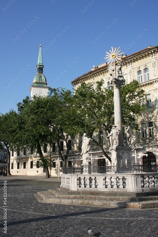 Vertical shot of the building in Bratislava, Slovakia