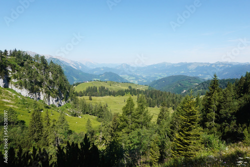 The view from Gablonzer huette to Zwiesel valley  Gosaukamm mountain ridge  Germany 