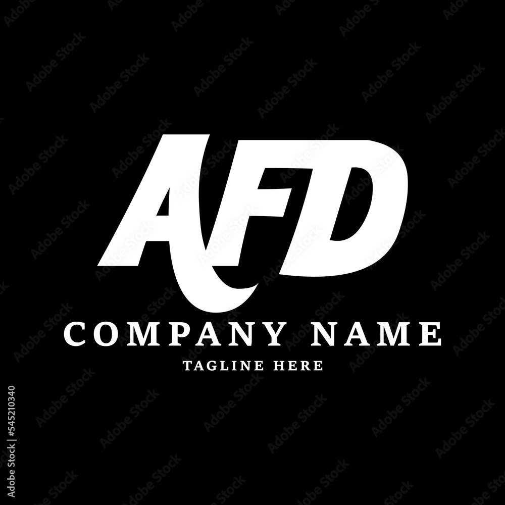 Vetor do Stock: AFD letter logo design with a circle shape. AFD circle