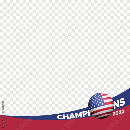 2022 champions usa united states of america world football championship profil picture frame fan support banner for social media photo