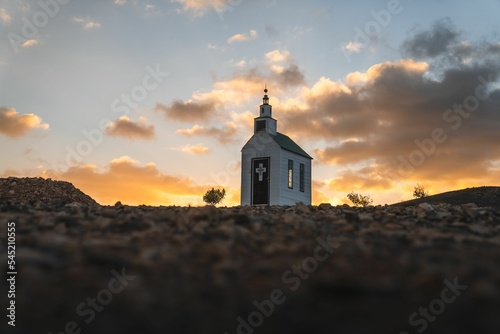 Sunset at Fuerteventura, Ermita De Violante, Tuineje, Spain photo