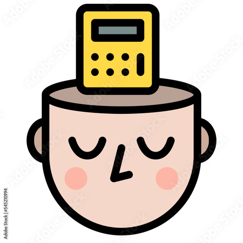 accounting mind human math icon