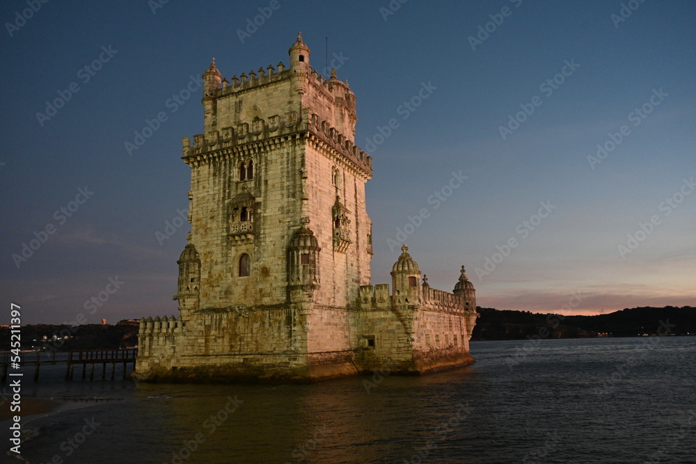 Belem tower in Lisbon at dusk