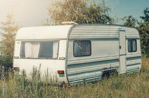 Family vacation travel RV, holiday trip in motorhome, Caravan car Vacation. Beautiful Nature natural landscape.