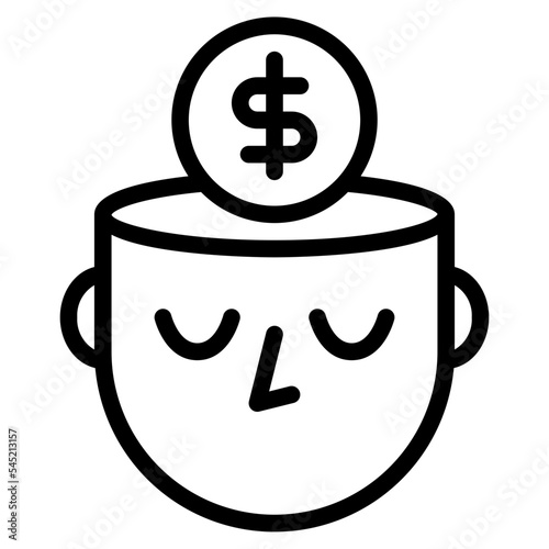 money mind human strength icon