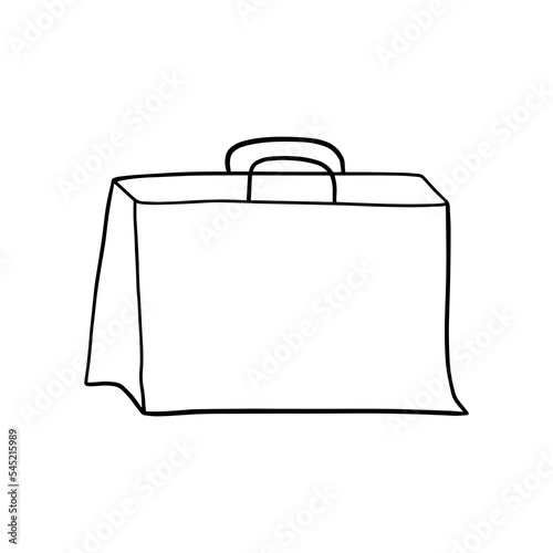 Hand drawn doodle shopping bag