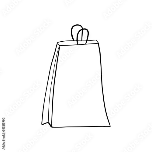 Hand drawn doodle bag icon