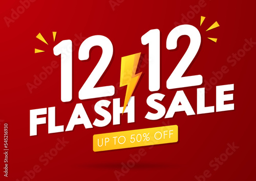 12.12 last month of the year online sale. Special day 12.12 Shopping day sale poster or flyer design.