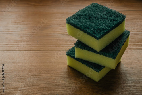 Scouring pad sponging pads for household chores cleaning. Cleaning sponge.