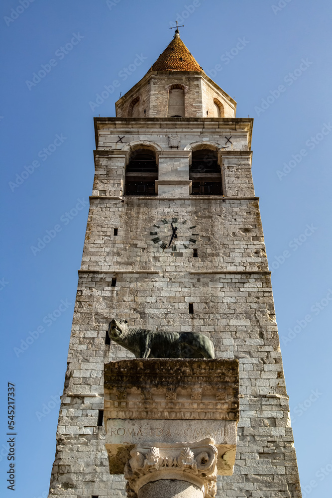 View on the tower of the cathedral of Aquileia, Friuli Venezia Giulia - Italy