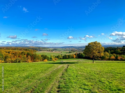 Landscape view in the Hintertaunus with a view of Neu Anspach