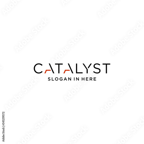 creative catalyst word letter logo design vector