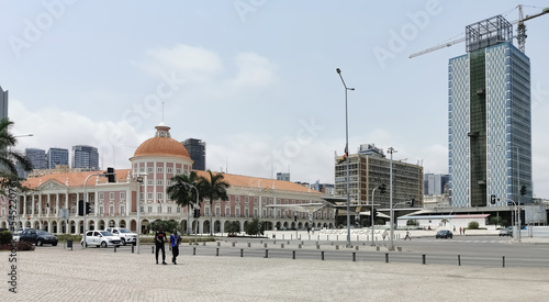 View at the Luanda marginal, BNA - Angola National Bank and Coin Museum buildings, downtown lifestyle, modern skyscrapers and other buildings on Luanda downtown