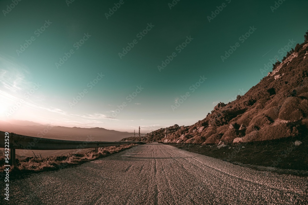 Beautiful shot of an empty road in the mountains