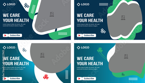 Editable Medical healthcare services provide or world health day youtube thumbnail and web banner template