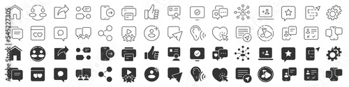 Social media line excellent icons collection in two different styles. Thin outline icons pack. Vector illustration eps10