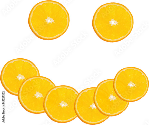 Orange slices in the shape of a smiley face