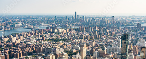 Panorama of upper Manhattan with beautiful perspective and skyline