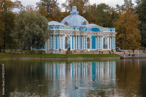 Grotto Pavilion on a gloomy September day. Catherine Park, Tsarskoye Selo