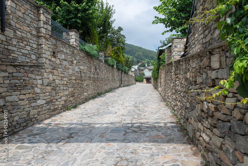 Entrance to Greece village Nymfaio.