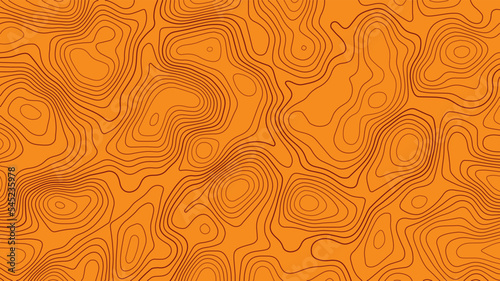 Abstract topographic contour line pattern solid background vector map.
