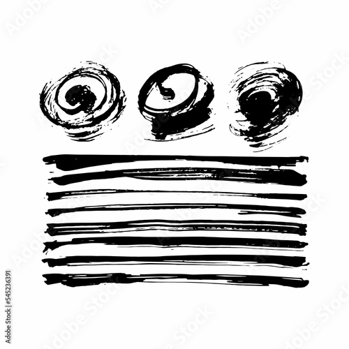 Wallpaper Mural Black ink blot isolated on a white background. Grunge texture. Set. Torontodigital.ca