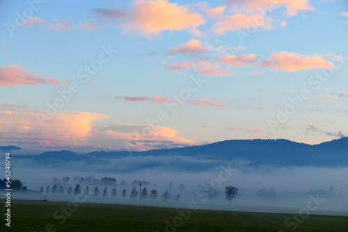 Nebel in der herbstlichen Landschaft