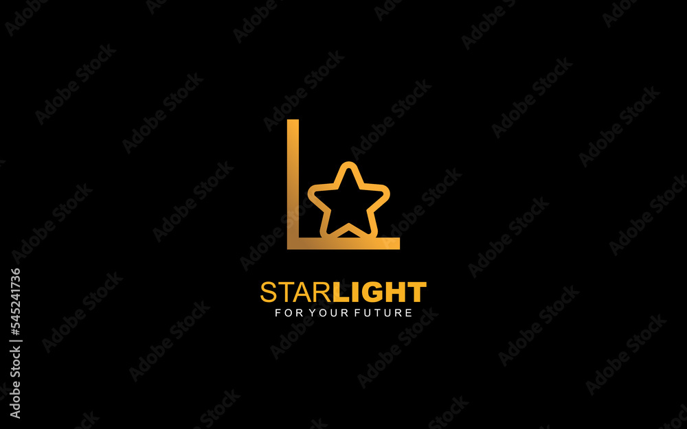 L logo star for branding company. letter template vector illustration for your brand.